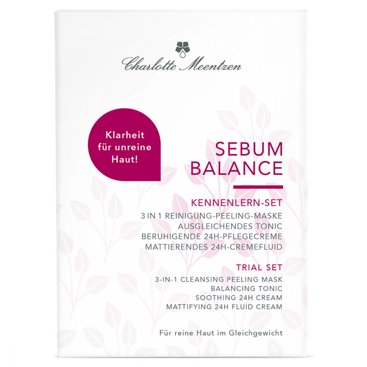 Sebum Balance Kennenlernset (Maske 25ml + Tonic 50ml + Creme 10ml + Fluid 10ml)