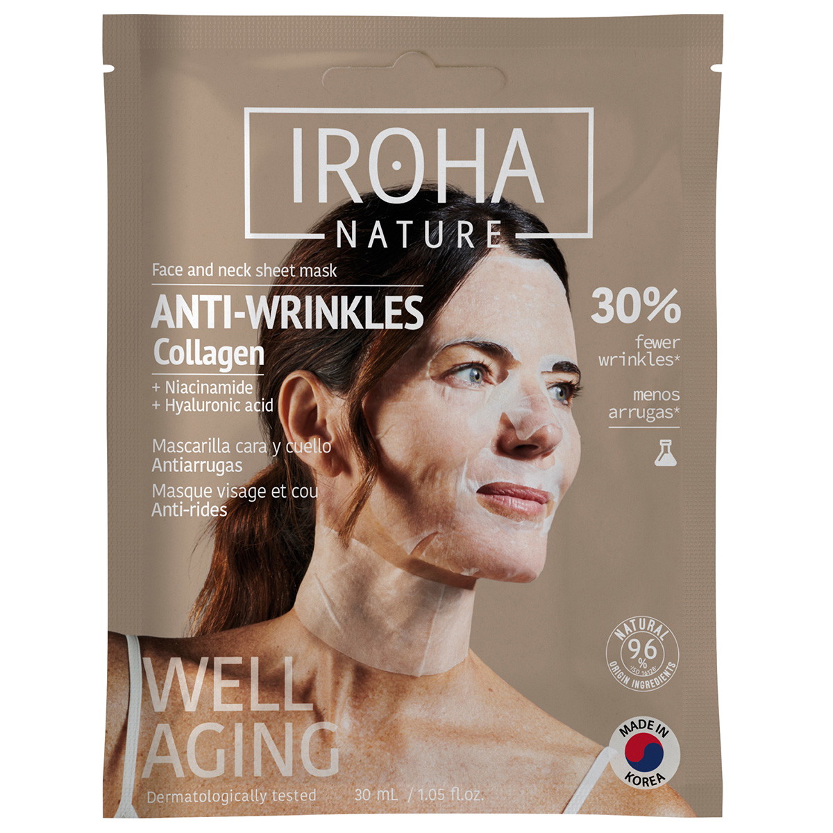 Anti-rimpel- en anti-aging gezichts- en halsmasker (1 stuk)