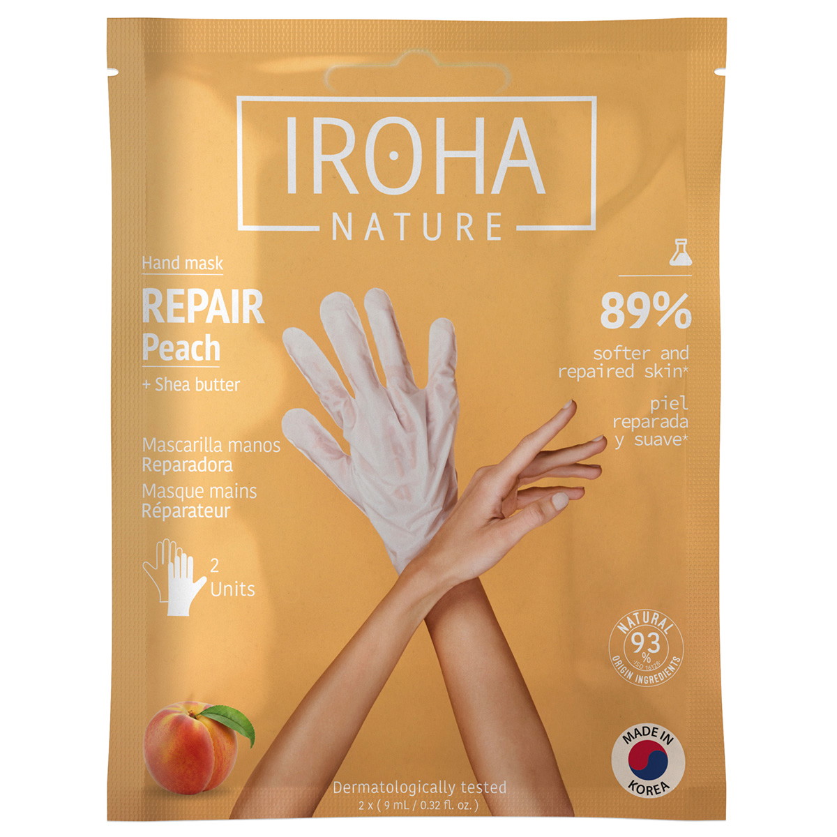 Peach & Sheabutter Handmaske (1 Paar)