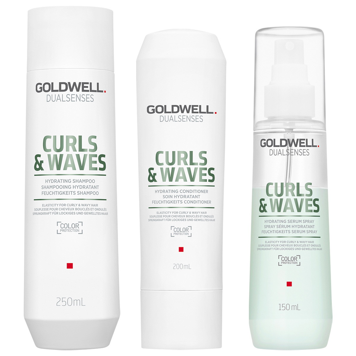 Dualsenses Curls & Waves Set (Shampoo 250ml + Conditioner 200ml + Leave-in Spray 150ml)