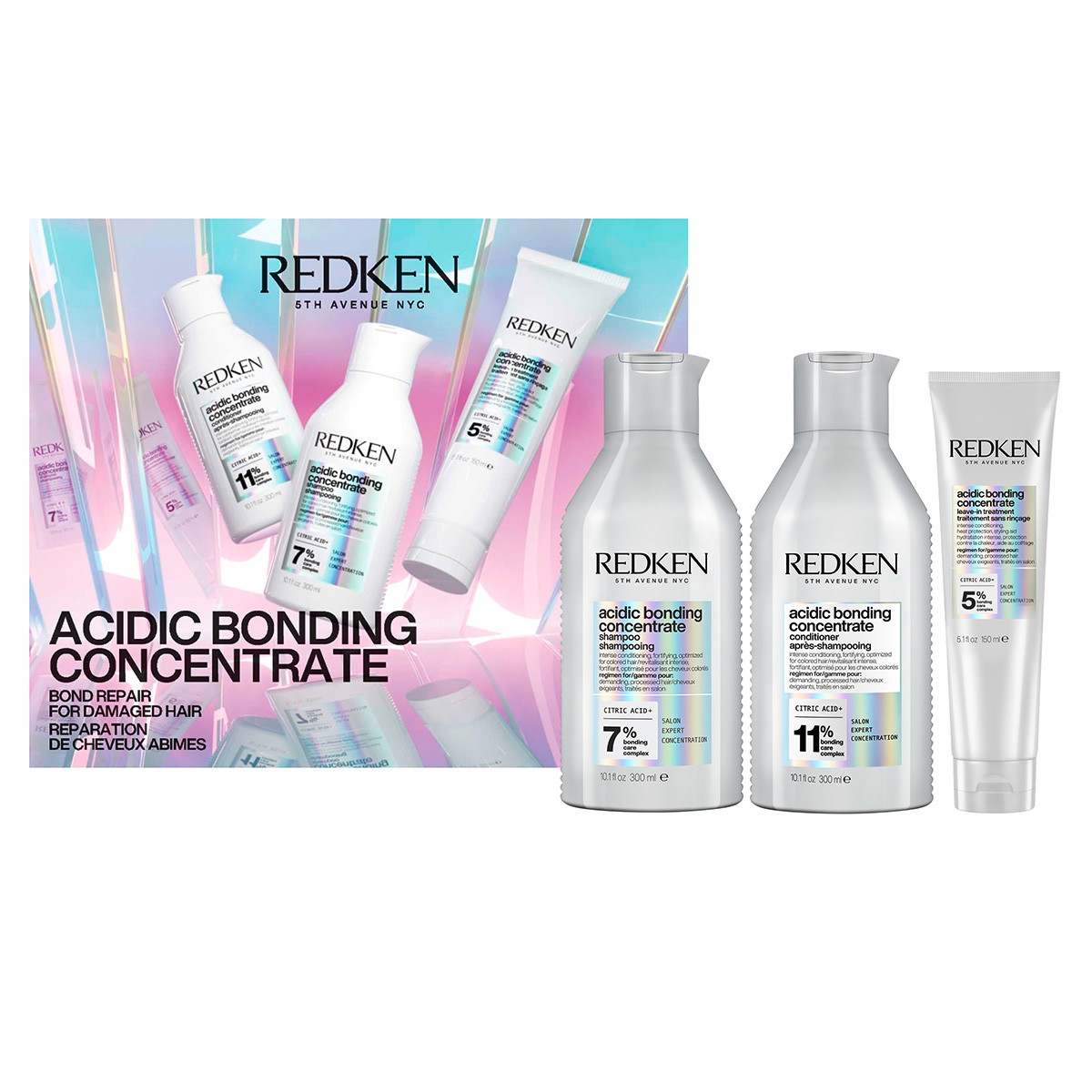 acidic bonding concentrate Kerstset (shampoo 300 ml + conditioner 300 ml + leave-in 150 ml)