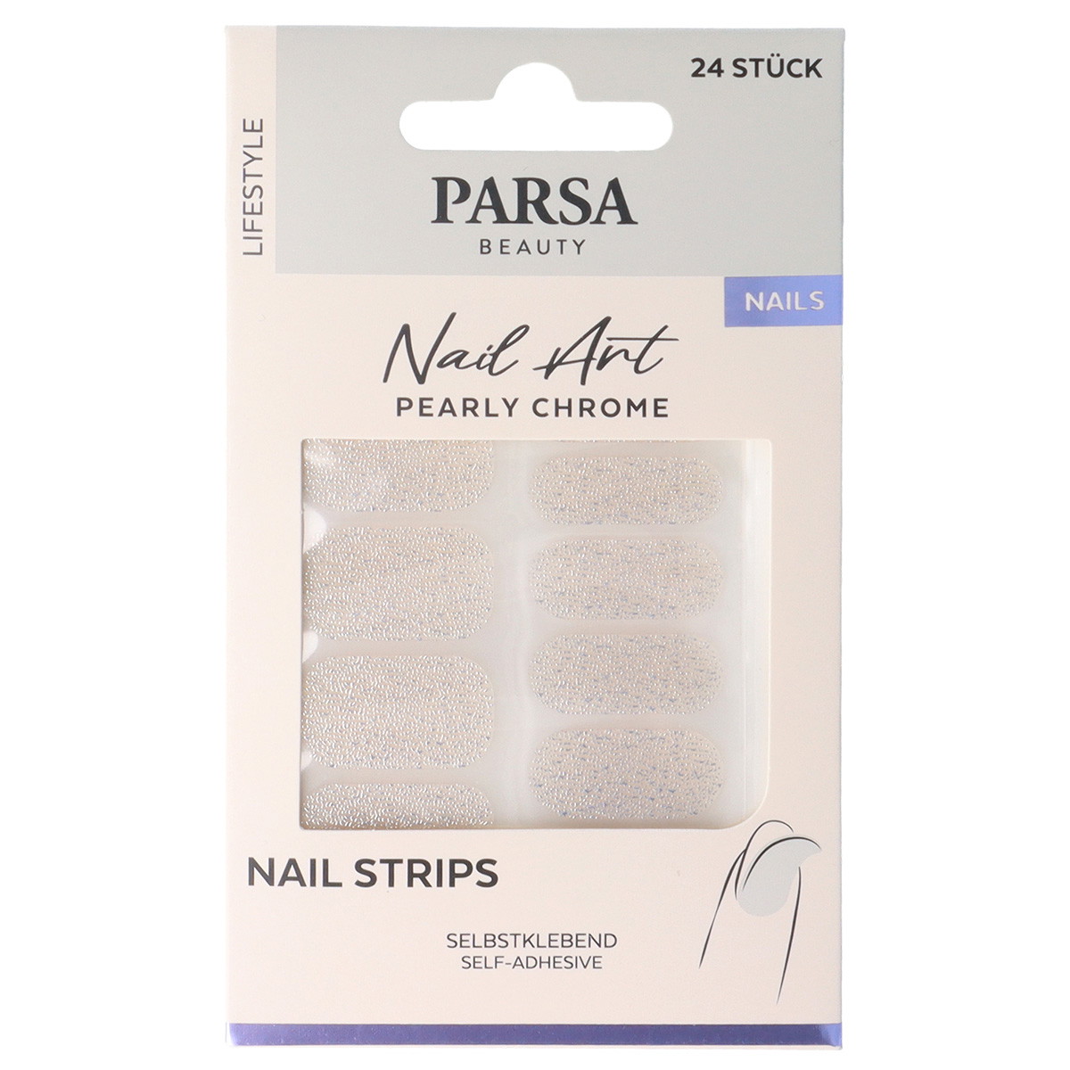 Nail foils with silver speckles - Pearly Chrome