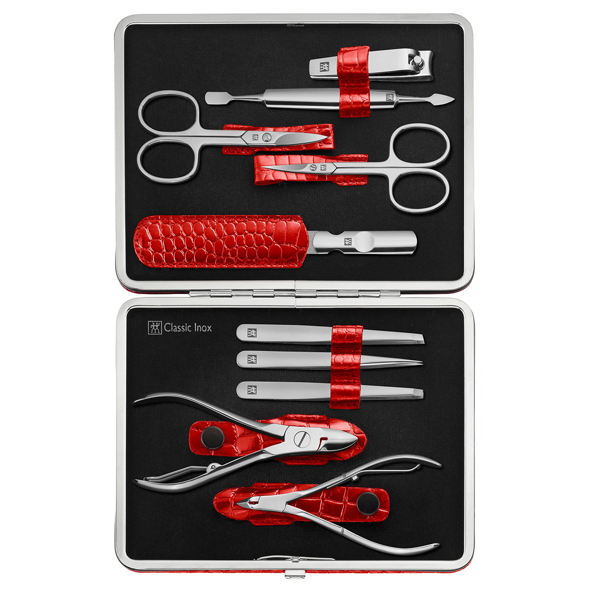 Classic Set de manicura 10 piezas en rojo