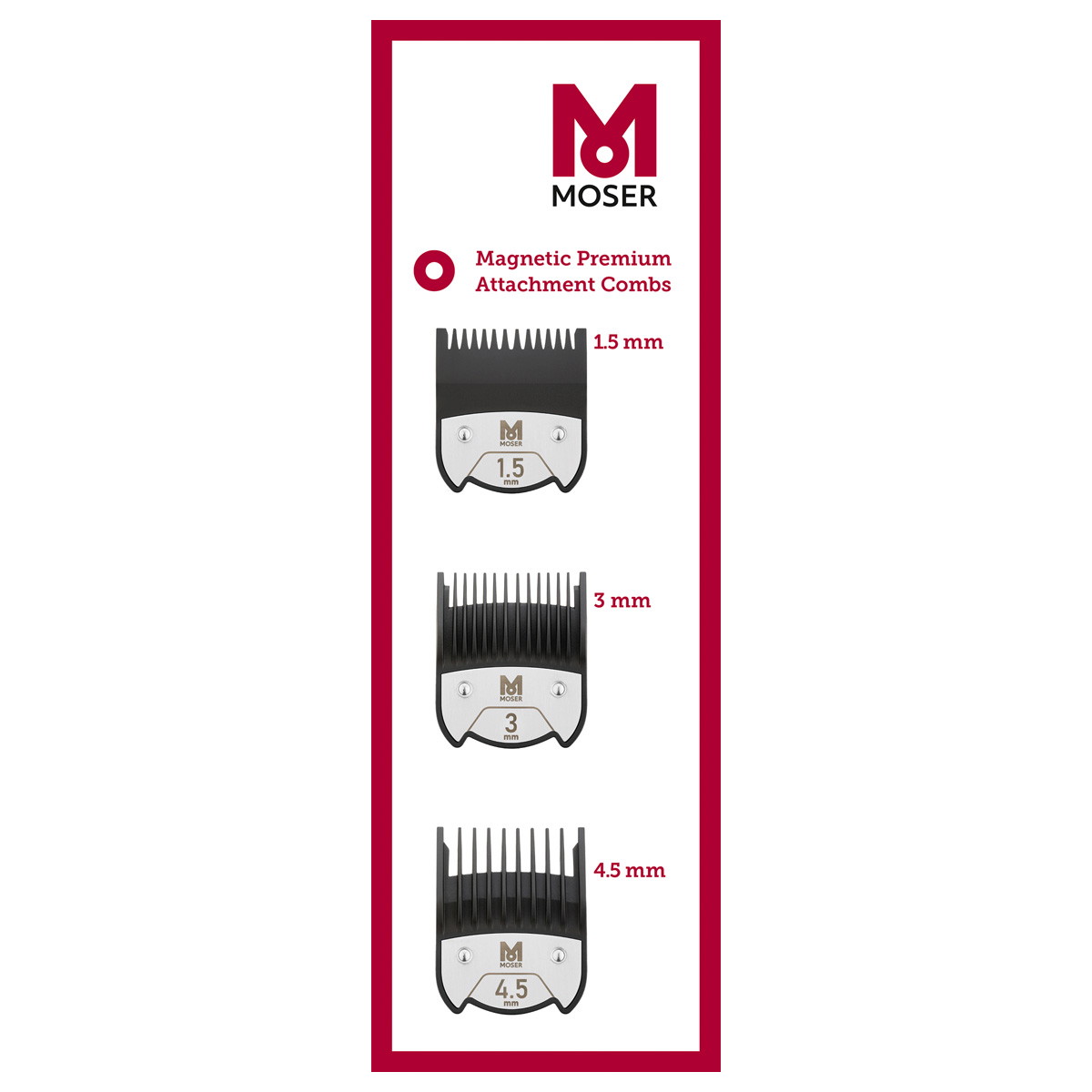 Premium magnetic attachment comb set