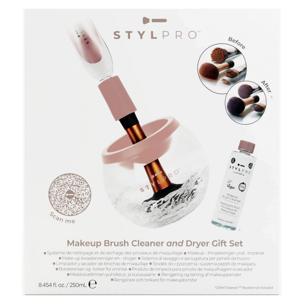Set de regalo limpiador y secador de brochas de maquillaje