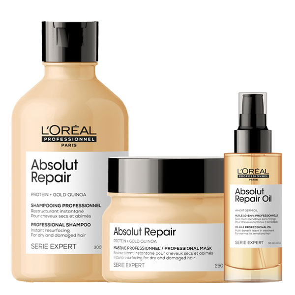 Serie Expert Absolut Repair Care Trio Set (Shampoo 300ml + Mask 250ml + Oil 90ml)