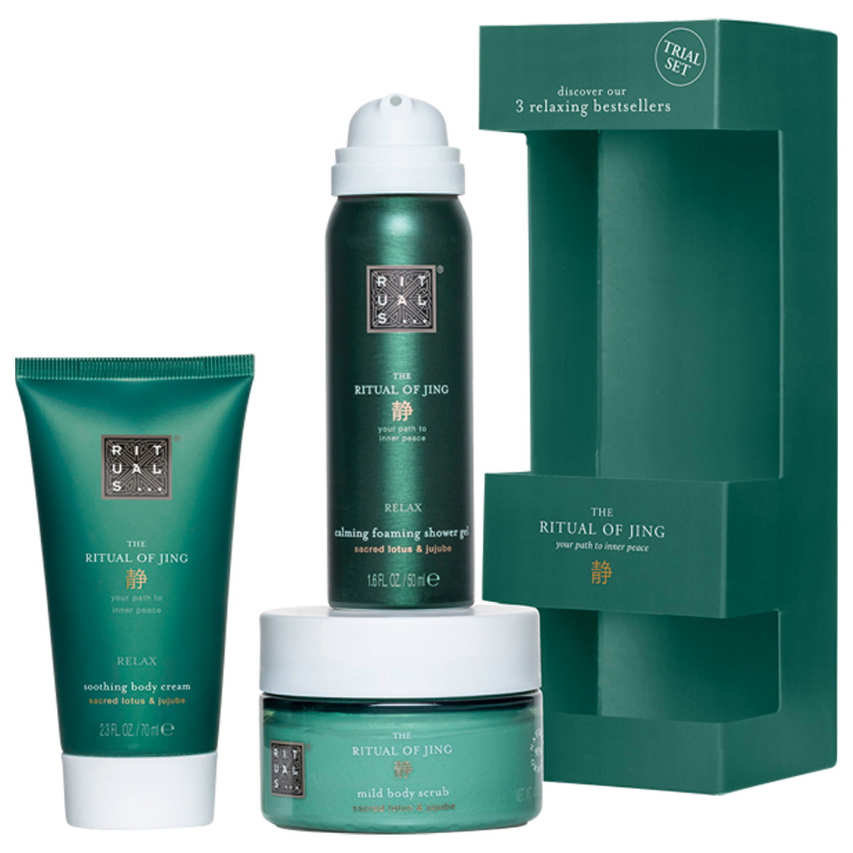 THE RITUAL OF JING Trial Set (Cream 70ml + Scrub 125g + Shower Gel 50ml)