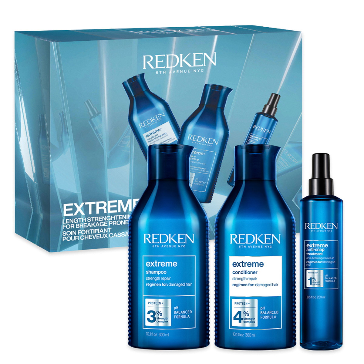extreme Kerstset (shampoo 300 ml + conditioner 300 ml + leave-in 250 ml)