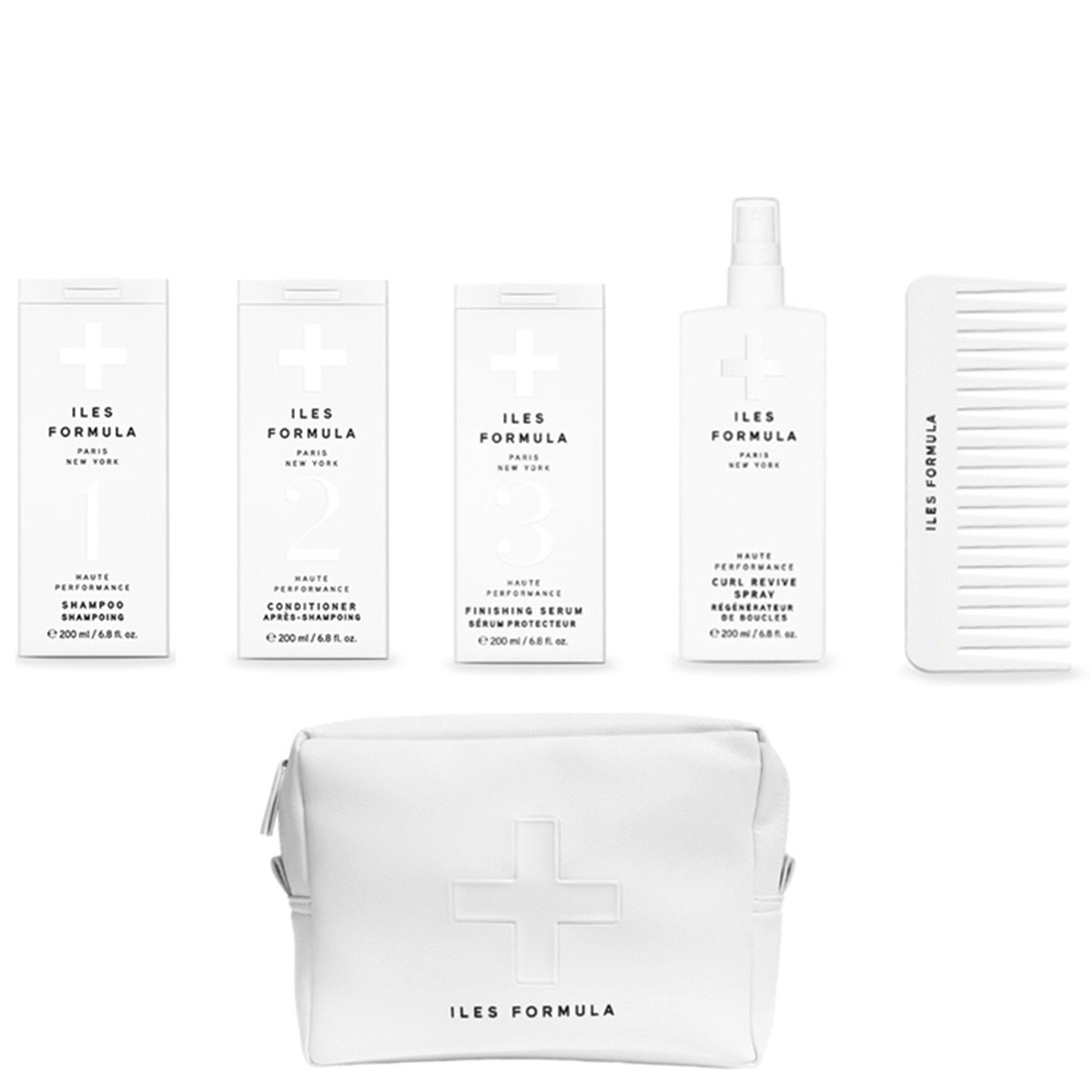 Haute Performance Pack de extensiones (champú 200 ml + acondicionador 200 ml + sérum 200 ml + spray 200 ml + peine de distribución + bolsa)