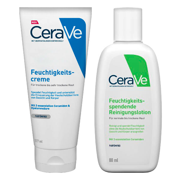 Verzorgings- en hydratatieset (reinigingslotion 88 ml + crème 177 ml)