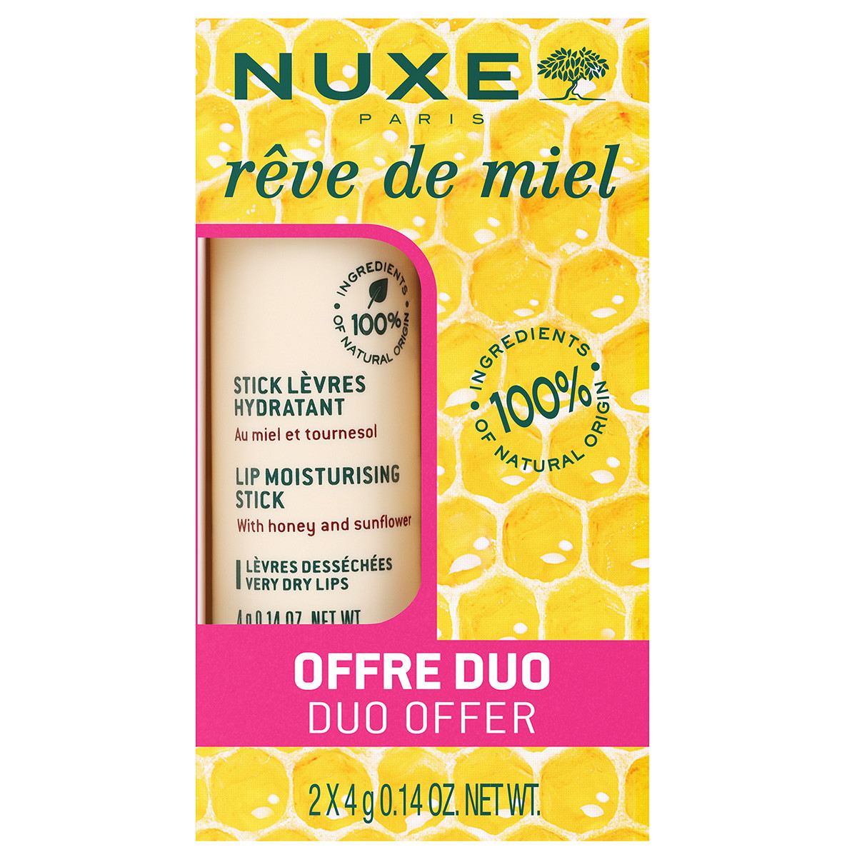 Rêve de Miel Bálsamo labial dúo