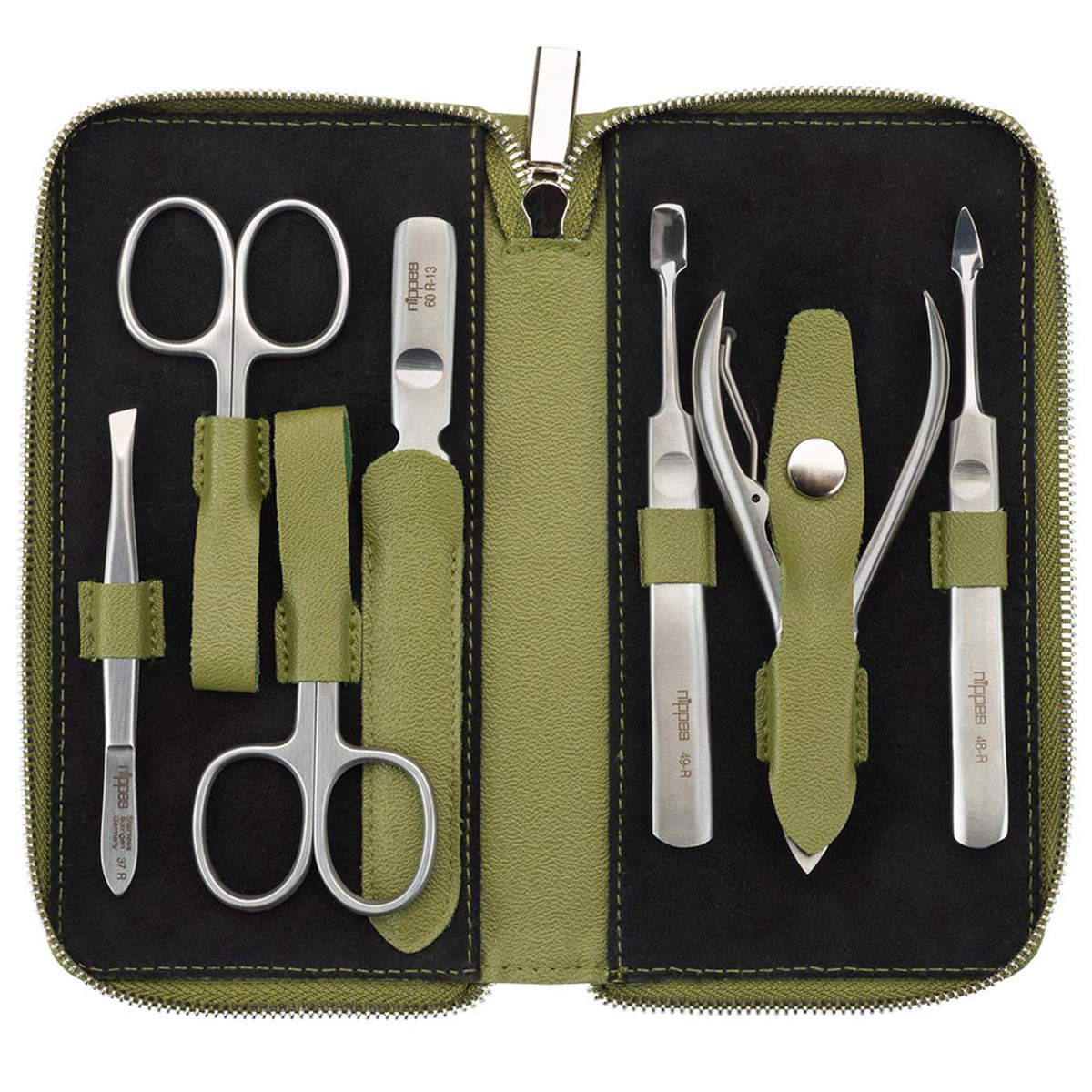 Verde Eucalyptus Leather 7-piece Manicure Set