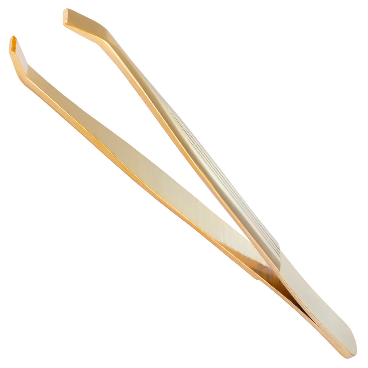 Hair tweezers claw-shaped curved, gold, 9 cm