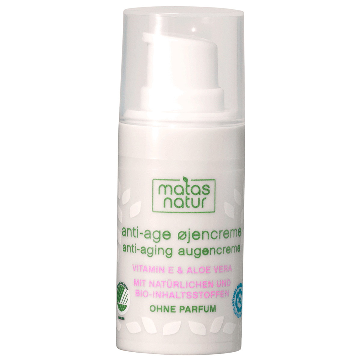 Natur Anti-aging eye cream with organic aloe vera and vitamin E