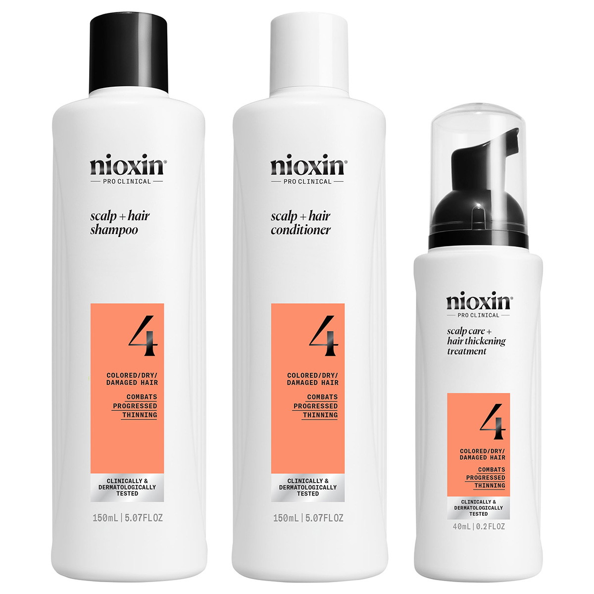 Scalp + Hair System 4 Haarpflegesystem-Kit (Shampoo 150ml + Conditioner 150ml + Treatment 40ml)