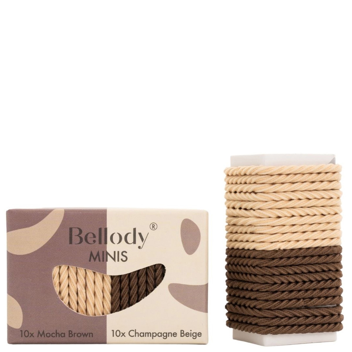Minis Haargummis Mocha Brown/Champagne Beige