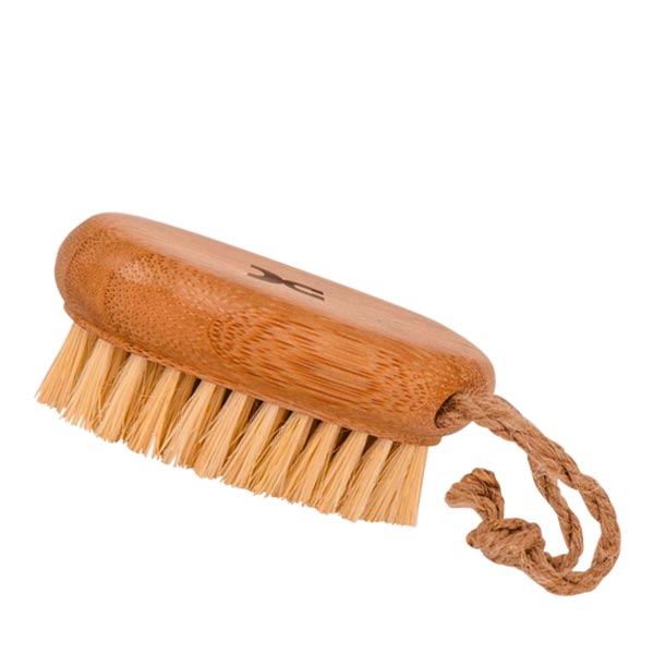 Bamboo wood hand massage brush with coconut bristles
