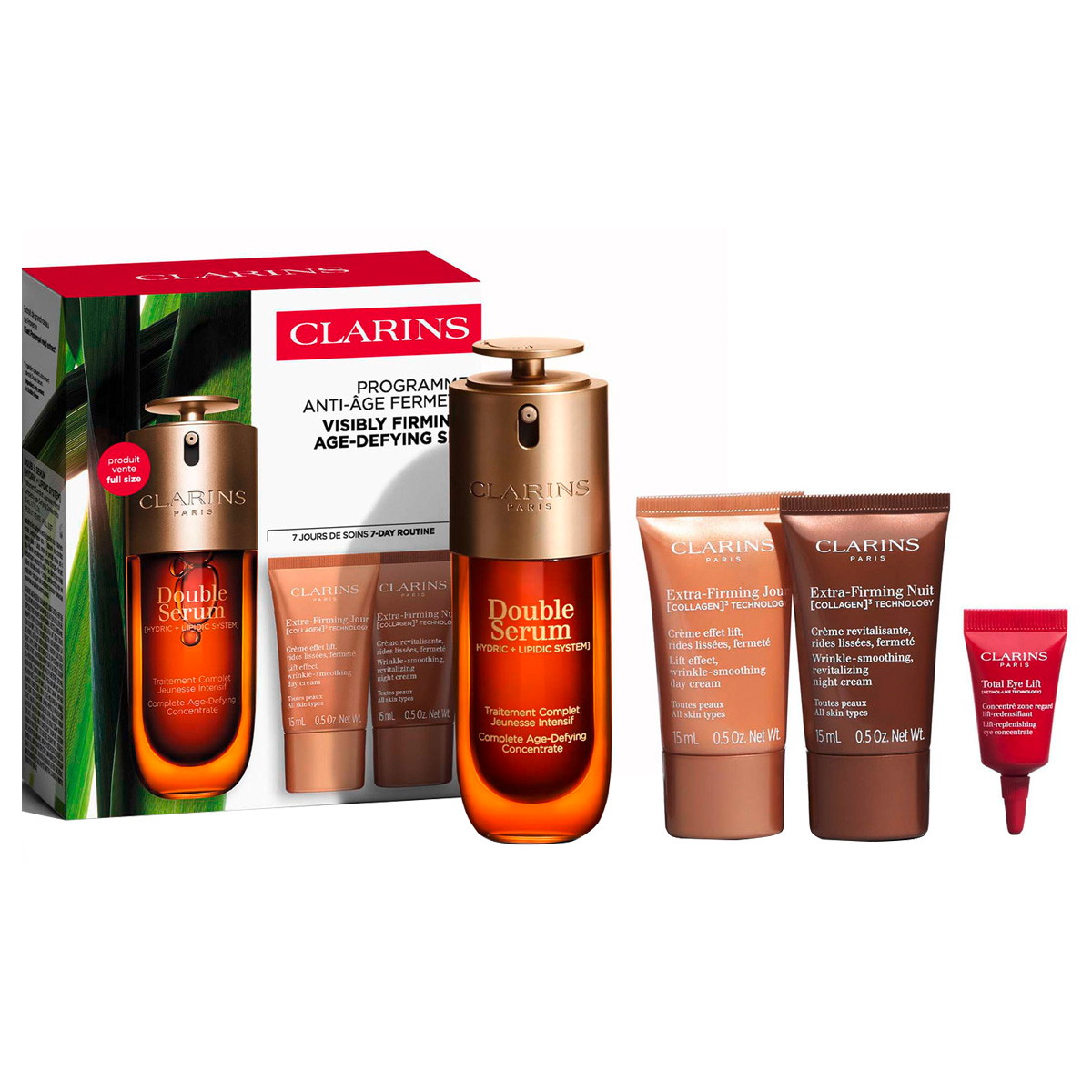 Visibly Firming, Age-Defying Set (Double Serum 50ml + Day Cream 15ml + Night Cream 15ml + Eye Lift 3ml)