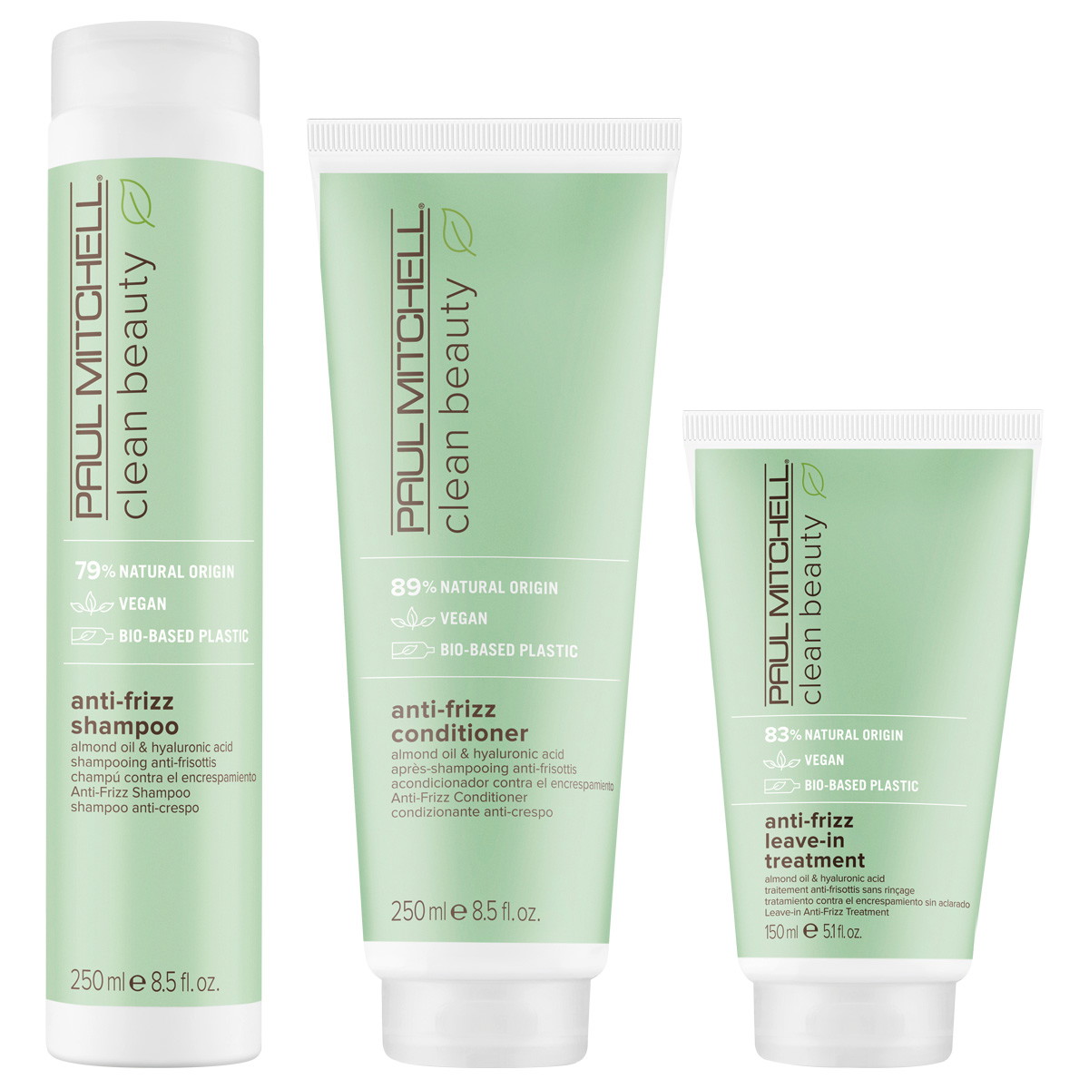 Clean Beauty Smooth Mini-Set (Shampoo 250ml + Conditioner 250ml + Treatment 150ml)