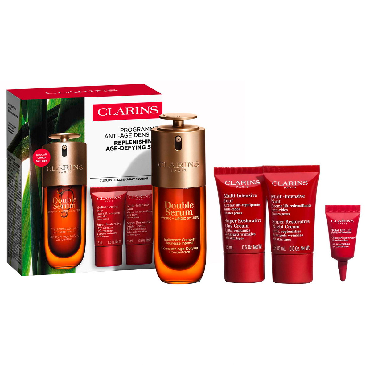 Replenishing, Age-Defying Set (Double Serum 50ml + Day Cream 15ml + Night Cream 15ml + Eye Lift 3ml)