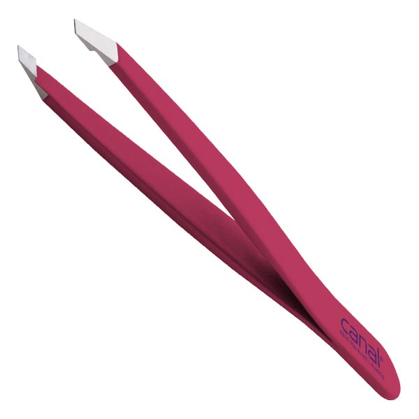 Haarpinzette, gerade, fuchsia, rostfrei, 9 cm