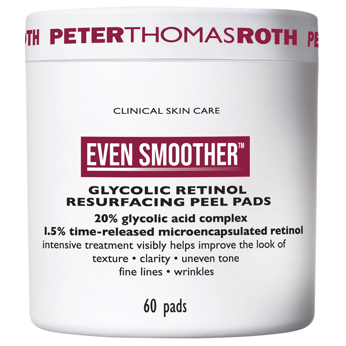 CLINICAL SKIN CARE EVEN SMOOTHER GLYCOLIC RETINOL RESURFACING PEEL PADS