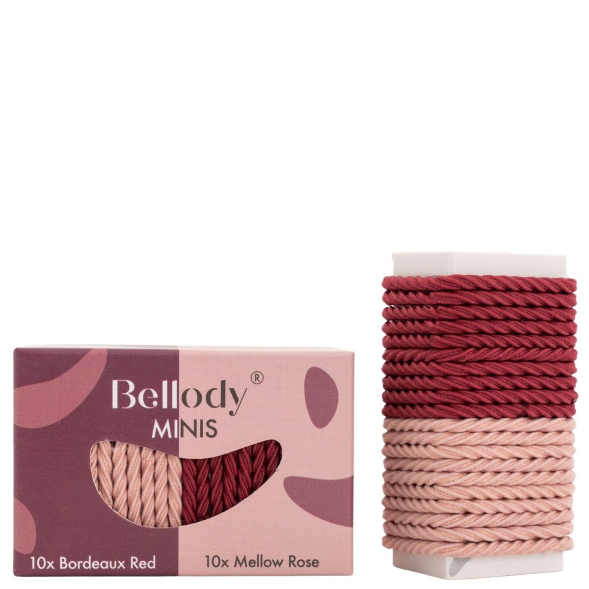 Bellody Minis Haargummis Bordeaux Red/Mellow Rose 20 Stück