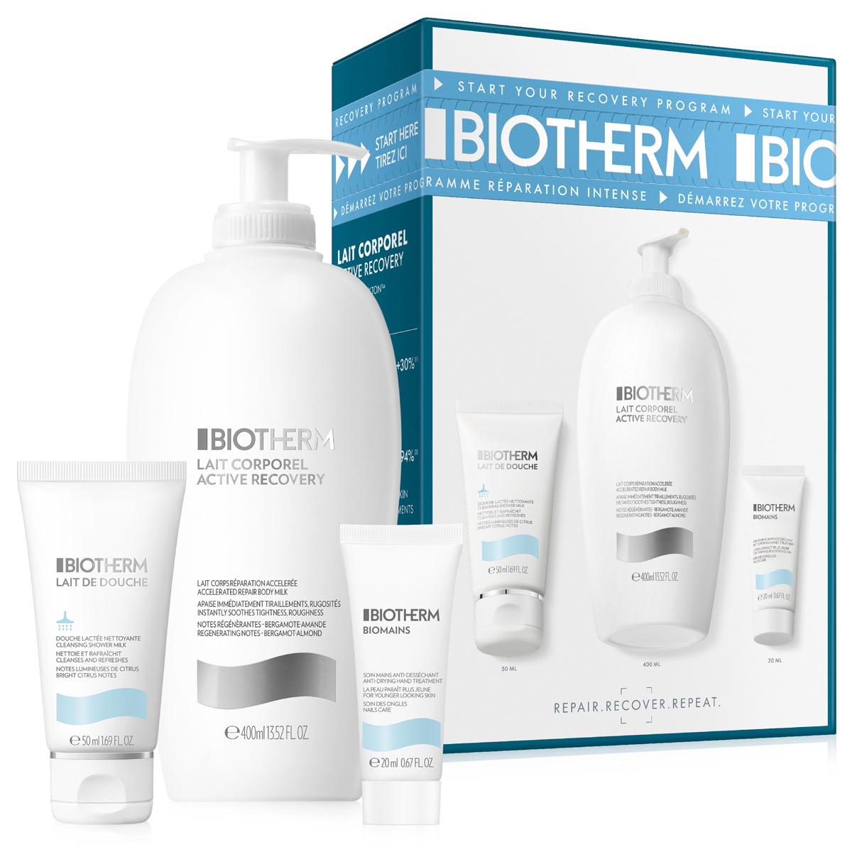 Lait Corporel Intense Routine Set (Körper-Milch 400ml + Dusch-Milch 50ml + Handcreme 20ml)