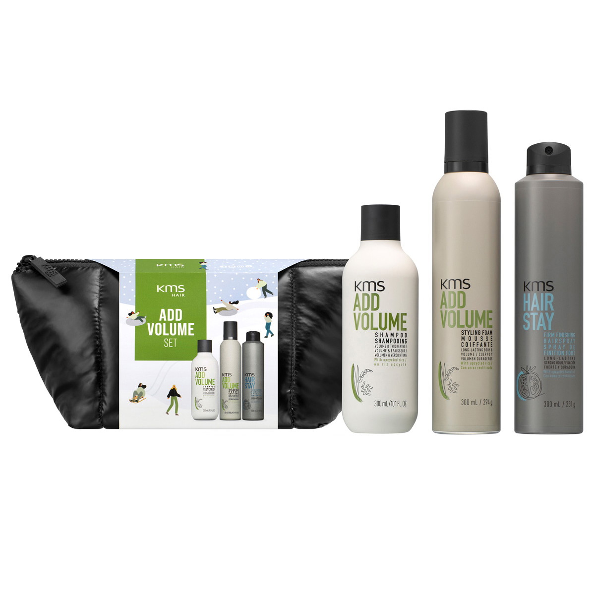 ADDVOLUME Set (Shampoo 300ml + Foam 300ml + Hairspray 300ml + Pouch)
