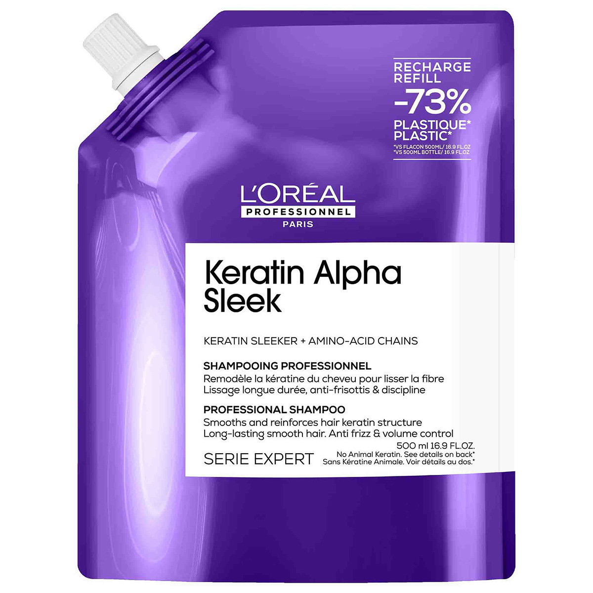 Serie Expert Keratin Alpha Sleek Professional Shampoo Refill