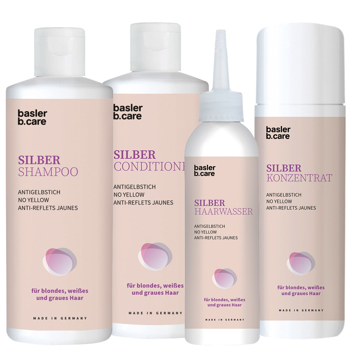 Silber All-in-One Set (Shampoo 200ml + Conditioner 200ml + Concentrate 200ml + Hair Tonic 200ml)