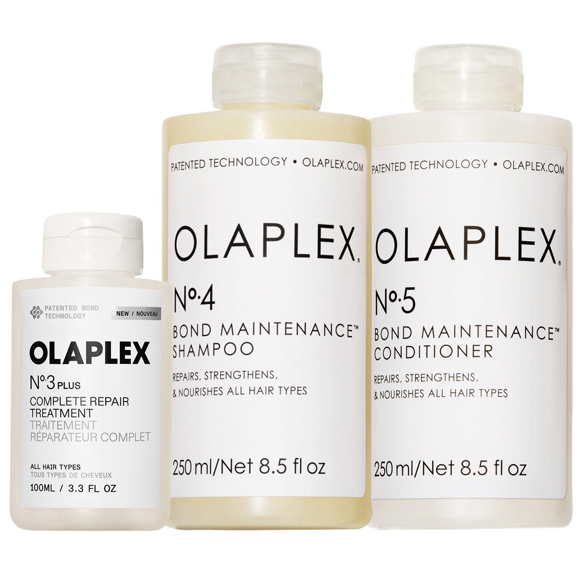 Coffret trio de soins (n° 3PLUS 100 ml + n° 4 250 ml + n° 5 250 ml)