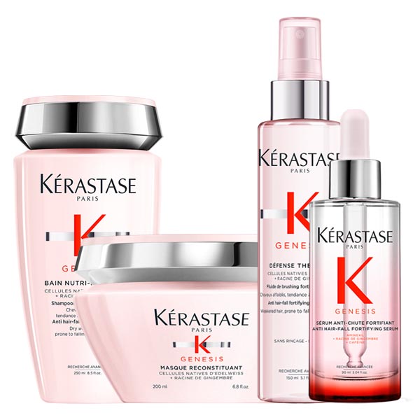 Genesis SET VOOR DIK HAAR (shampoo 250 ml + haarmasker 200 ml + leave-in 150 ml + serum 90 ml)