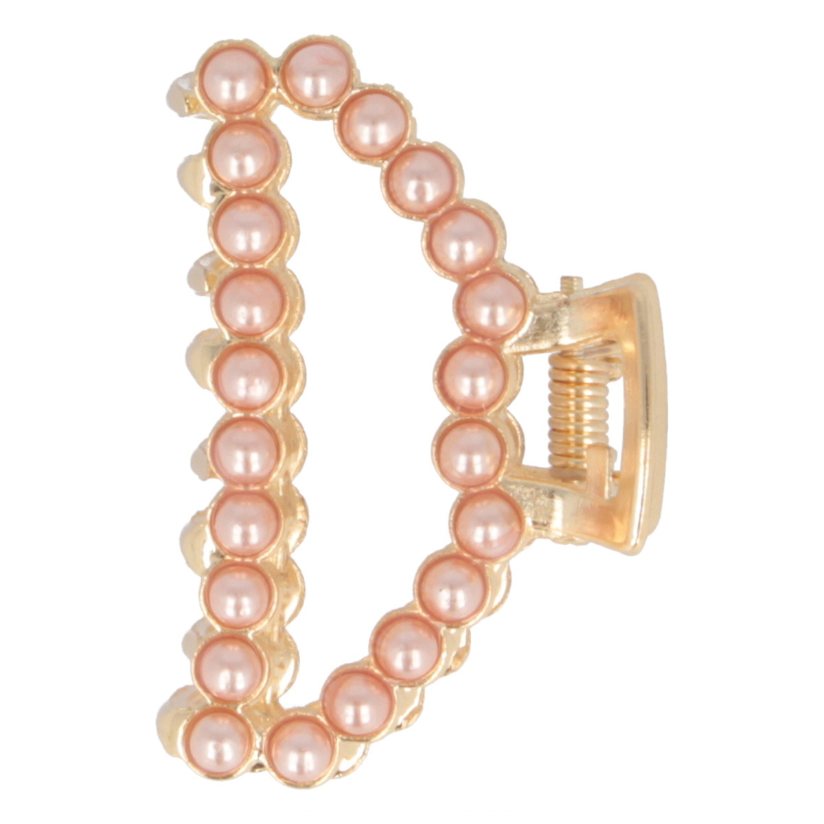 Pinza para el pelo de color dorado con perlas de imitación
