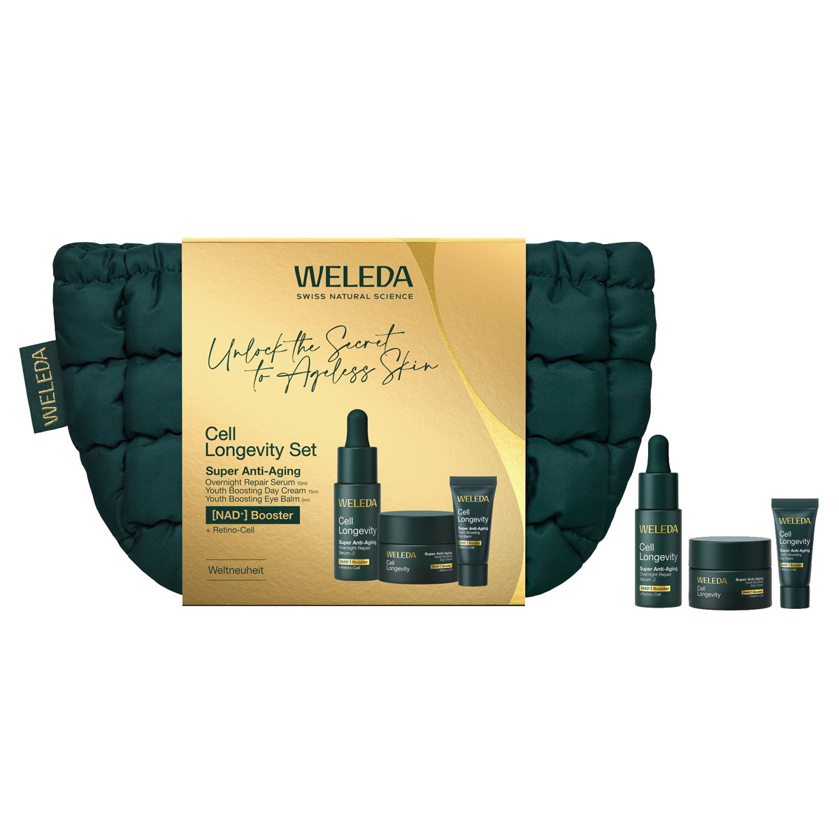 Cell Longevity Super Anti-Aging Set di prova (Crema da giorno 15 ml + Balsamo per il contorno occhi 5 ml + Siero riparatore 10 ml)