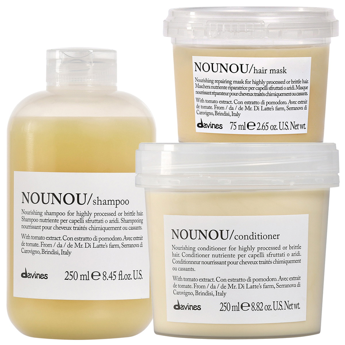 Essential Haircare Nounou Set (Shampoo 250ml + Conditioner 250ml + Mask 75ml)