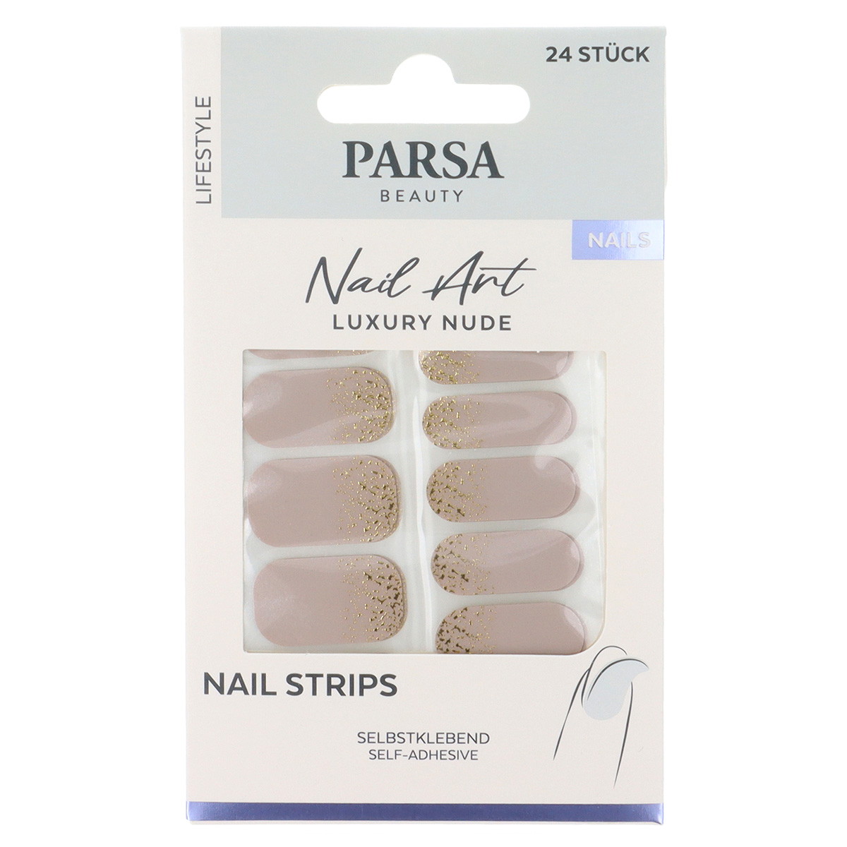 Nude nail foils with gold speckles - Luxury Nude