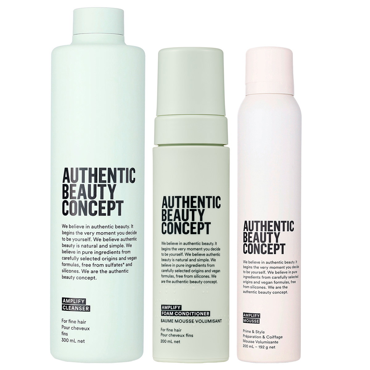 Amplify Set (Cleanser 300ml + Conditioner 250ml + Mousse 200ml)