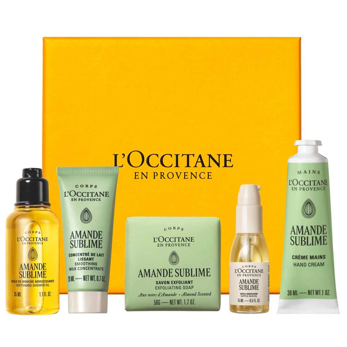 Amande Sublime Routine (Handcreme 30ml + Öl 15ml + Duschöl 35ml + Konzentrat 20ml)