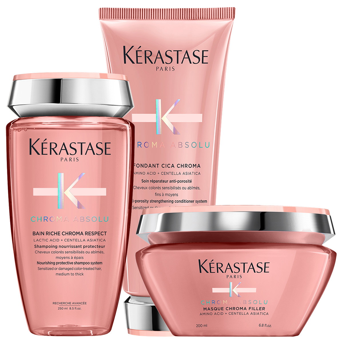 Chroma Absolu Set di cura Riche (shampoo 250 ml + balsamo 200 ml + maschera 200 ml)