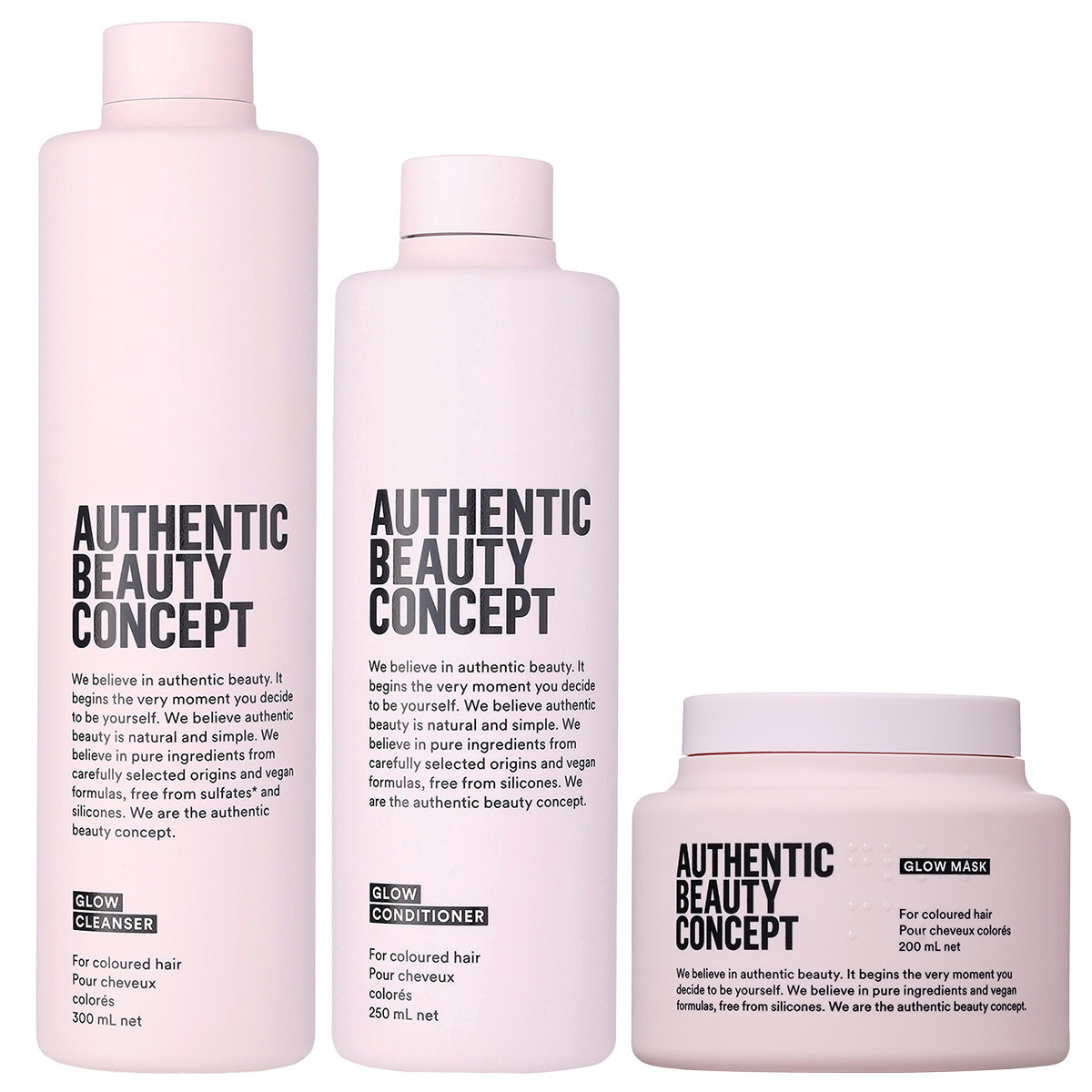 Glow Set (champú 300 ml + acondicionador 250 ml + mascarilla 200 ml)