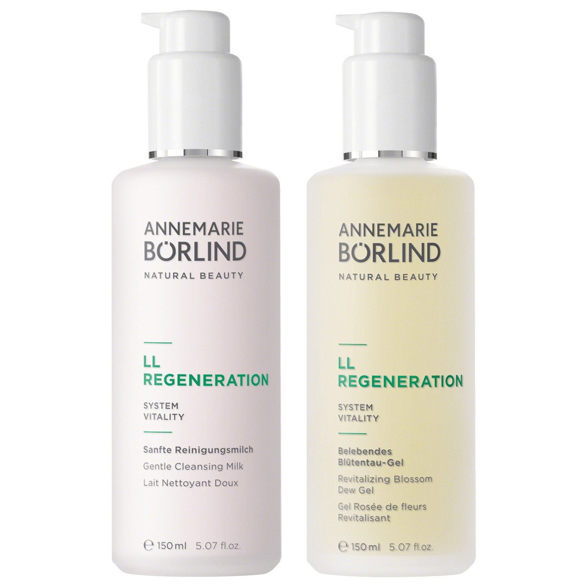 LL REGENERATION SYSTEM VITALITY Dúo clásico LL (leche limpiadora 150 ml + gel 150 ml)