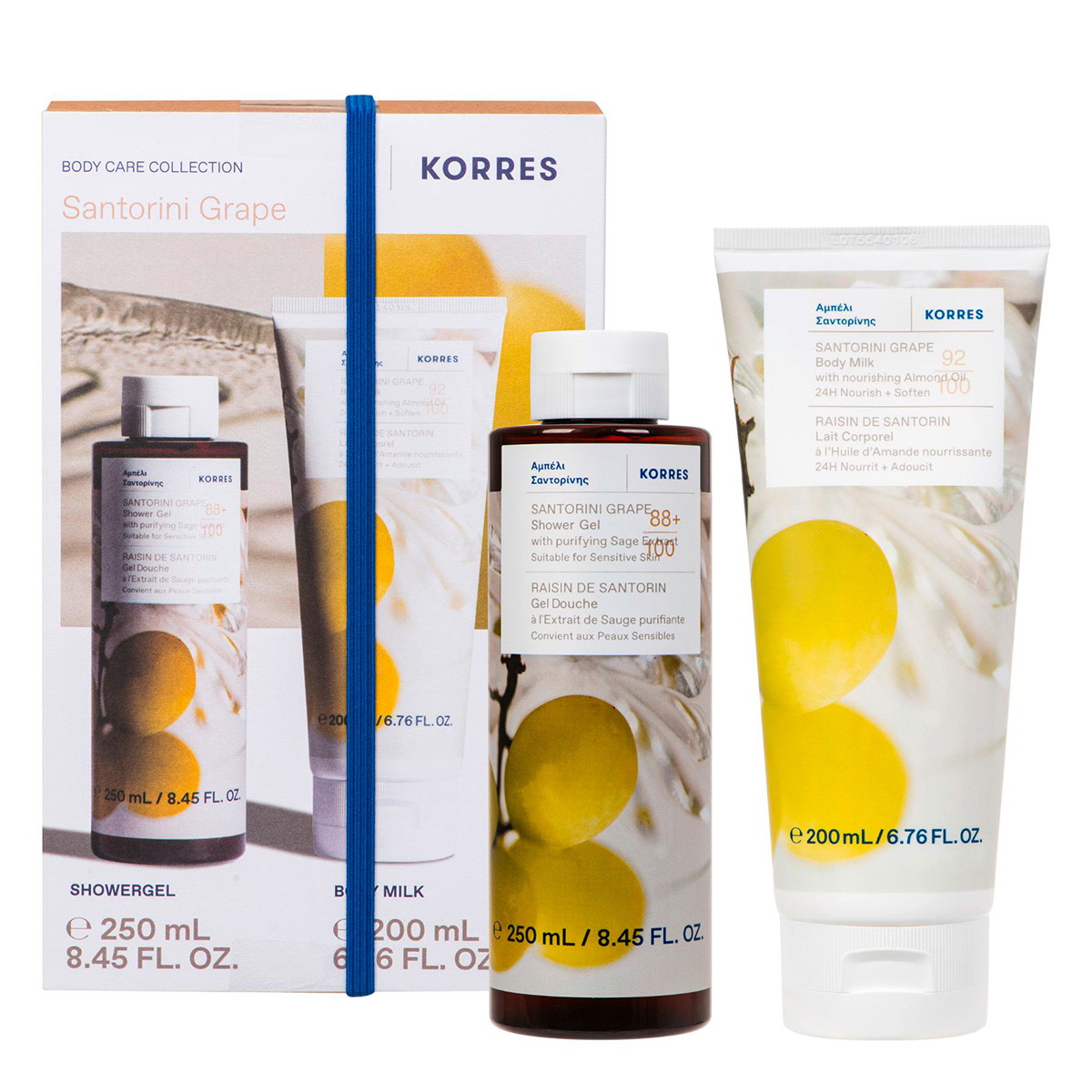 Santorini Grape Body Care Collection (Duschgel 250ml + Bodymilk 200ml)