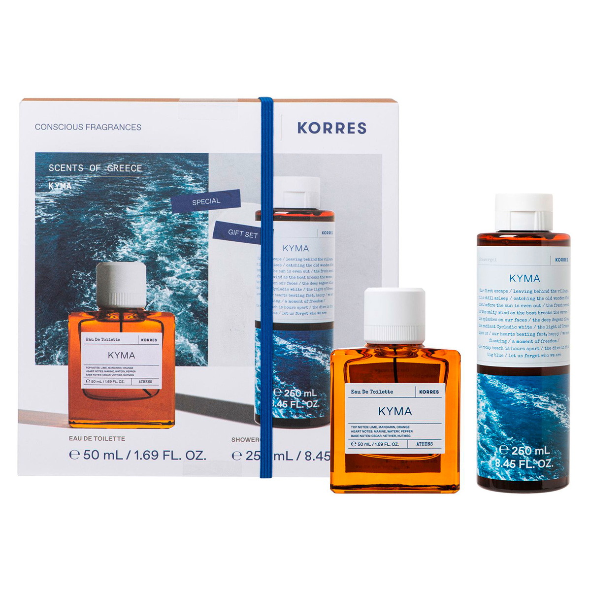 Set de fragancias KYMA (Agua de colonia 50 ml + gel de ducha 250 ml)