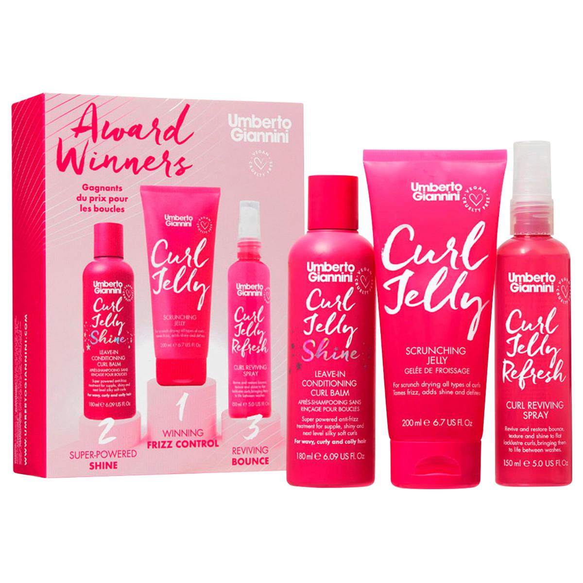 Award Winners Giftset (Gel 200ml + Conditioner 180ml + Spray 150ml)
