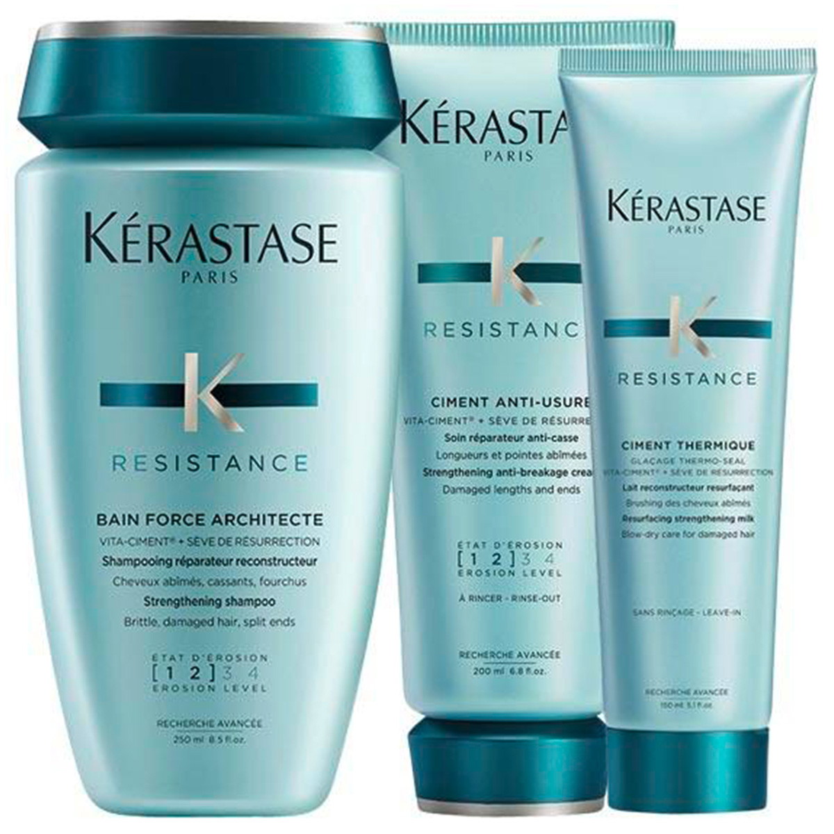 Resistance Force Set de cuidado (champú 250 ml + acondicionador 200 ml + loción capilar 150 ml)