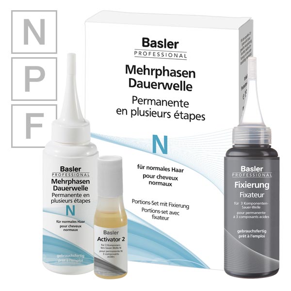 Permanente en plusieurs étapes (lotion 55 ml + activateur 19 ml + fixateur 75 ml)