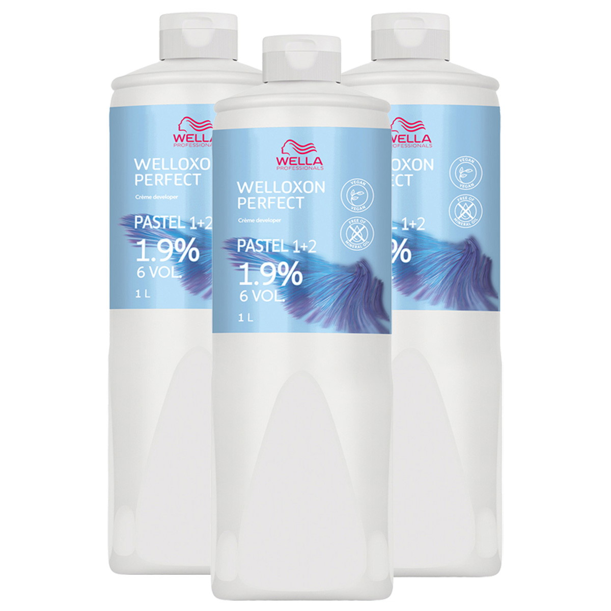 Welloxon Set di creme sviluppatrici Perfect 1,9% - 6 vol. (3 x 1000 ml)