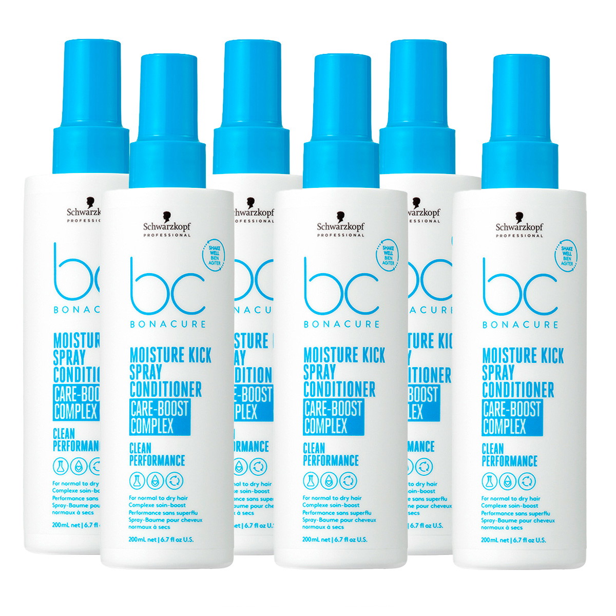 BC Bonacure MOISTURE KICK Spray Conditioner Set (6 x 200ml)