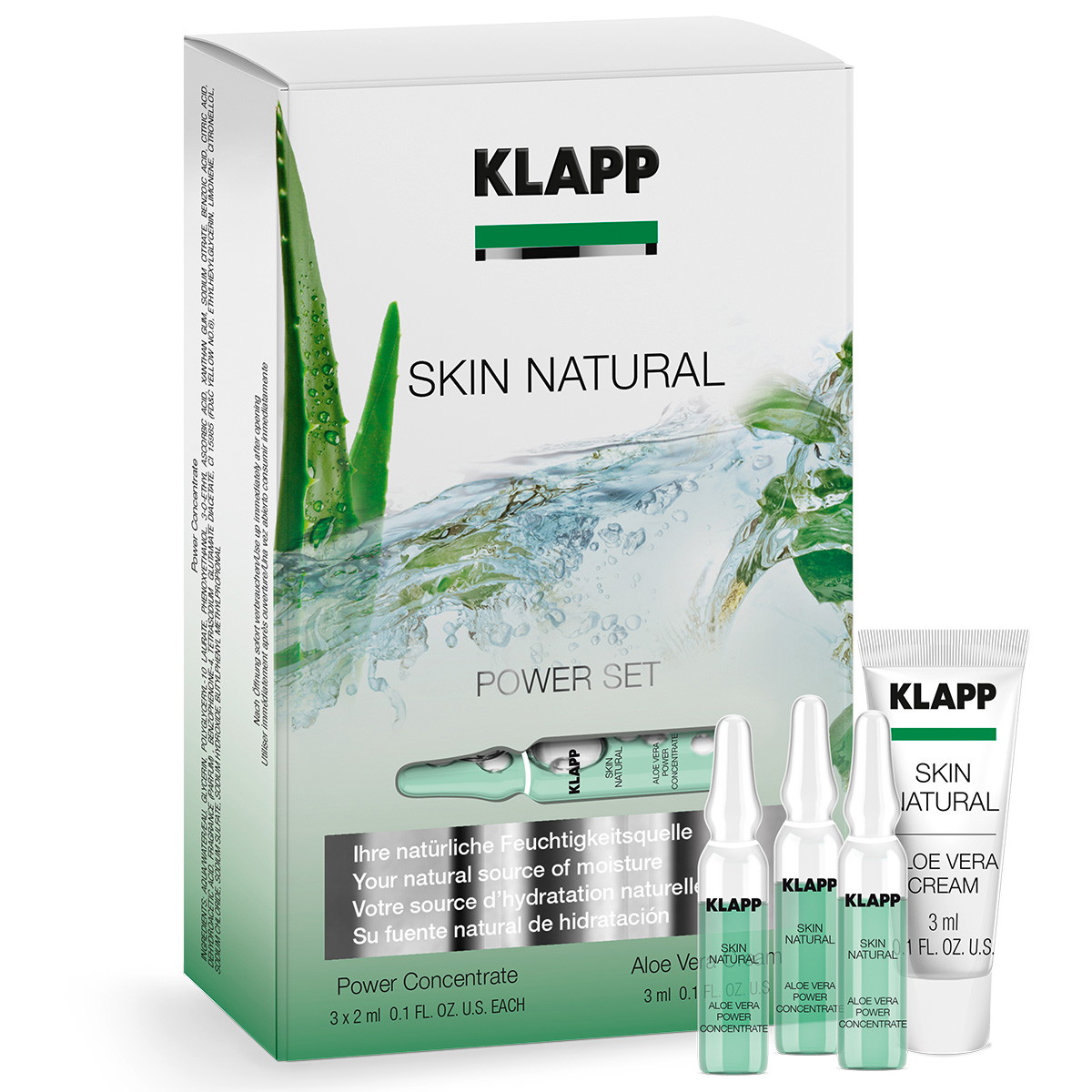 SKIN NATURAL Power Set (crème 3 ml + flacon 3 x 2 ml)